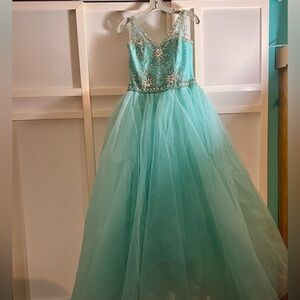 Tiffany Designs Sparkling Aqua Ball Gown